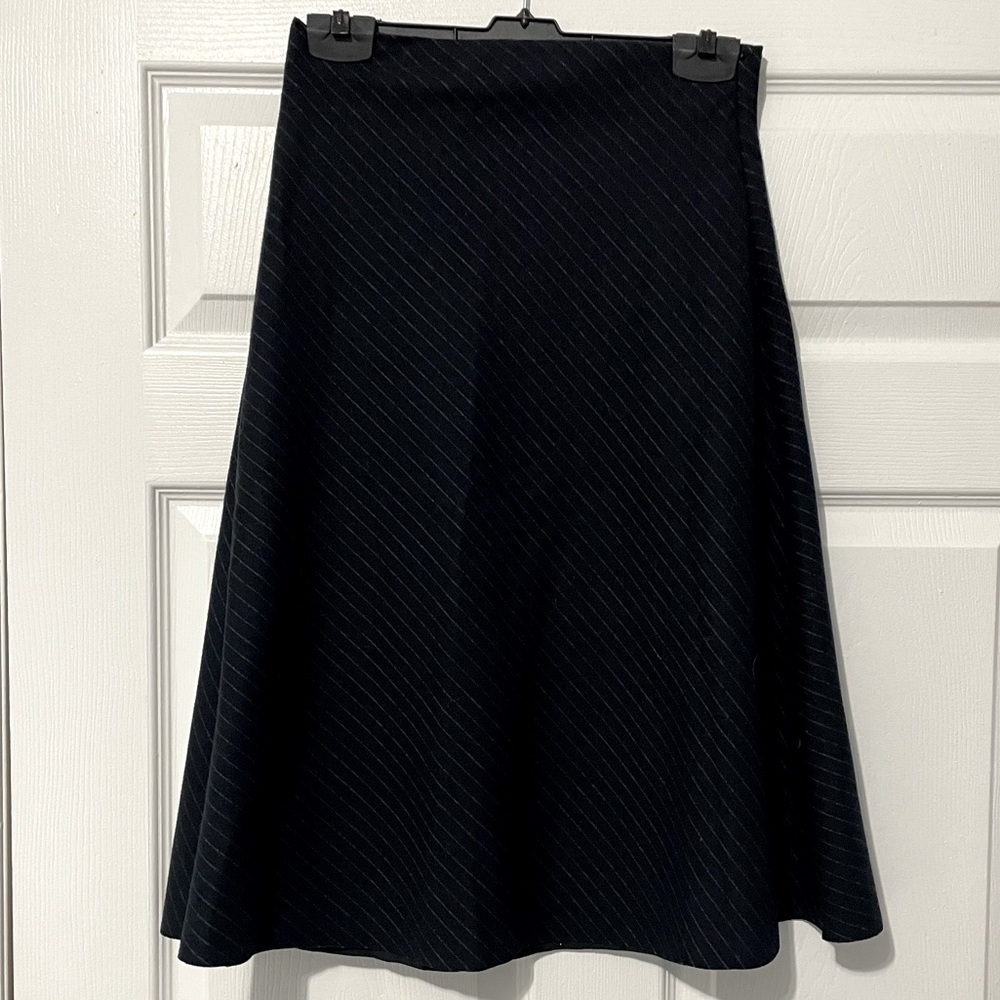 Zara navy pin striped skirt